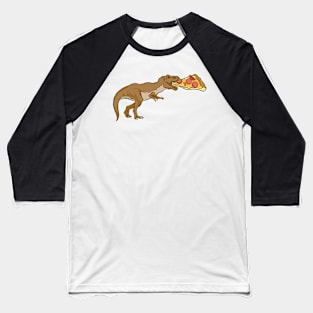 T-Rex Going After a Piece of Pepperoni Pizza Baseball T-Shirt